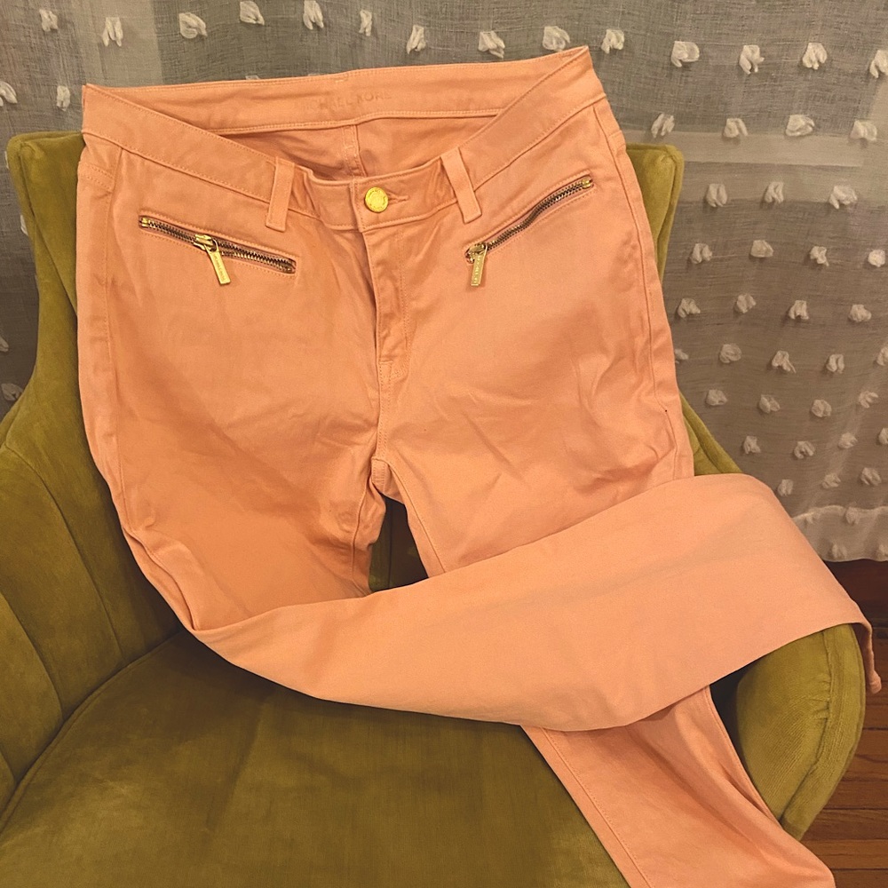 Michael Kors | Pink Skinnies with Gold Zippers | 8